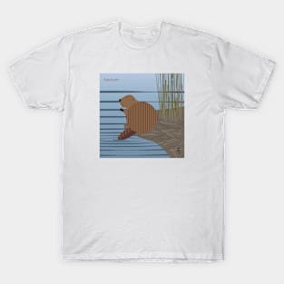 Minimal Zoo Art Series | A to Z  | Beaver | Square T-Shirt